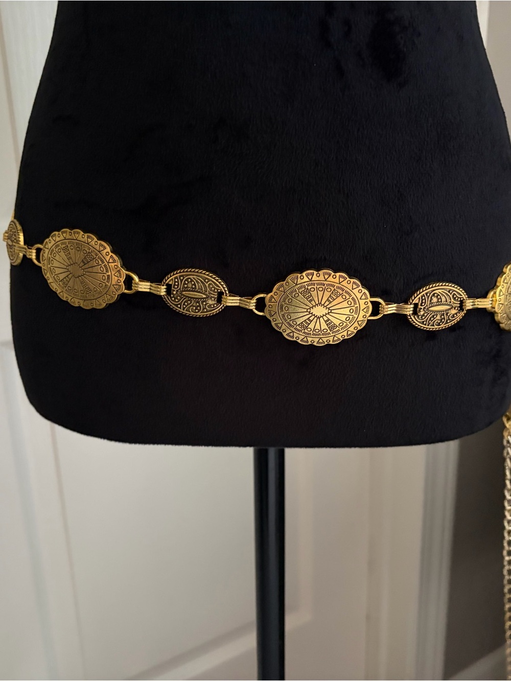 Fashion Nova Gold Medallion Link Waist Chain Belt